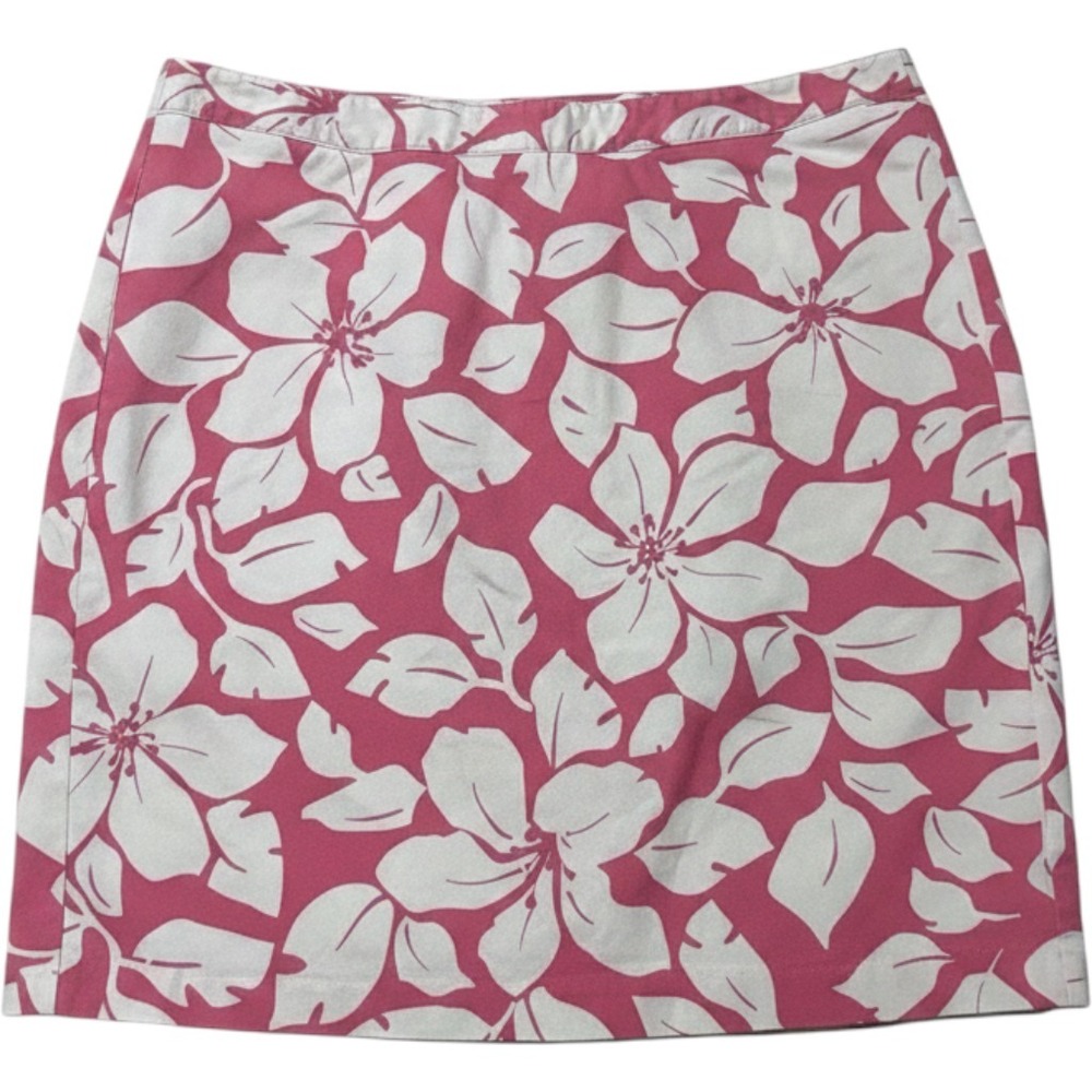 Old Navy Pencil Skirt Women 14 Pink Floral Y2K Tropical Hibiscus S/120568